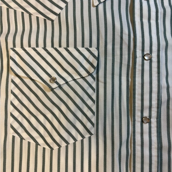 Vintage Ruddock Western stripped Pearl Snap shirt neck size 18 - Picture 2 of 5